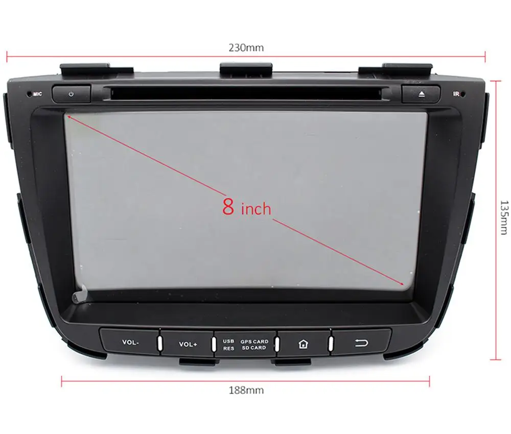 Cheap 8" in-dash Car DVD player with GPS(optional),audio Radio stereo,USB/SD,AUX,BT/TV,car multimedia headunit for Kia SORENTO 2013 5