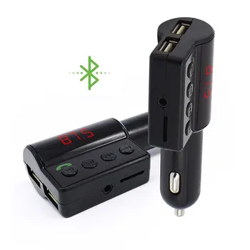 

Multi-Function Cigarette Lighter Bluetooth FM Transmitter MP3 Player Hands Free Car Kit Navigation Voice 2.1A USB Charger