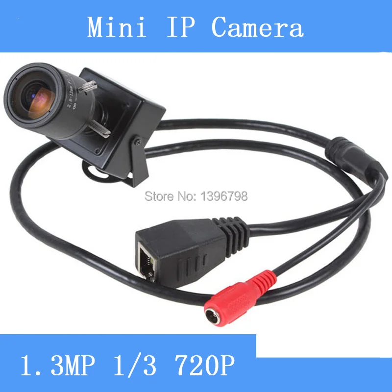 HP 1280x720 P 1/3 ''CMOS 1.3mp мини Onvif 2.0 IP Камера с 2.8-12 мм Руководство зум-объектив с переменным фокусным расстоянием P2P видеонаблюдения