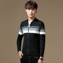 Свитер для мужчин Новое поступление осень зима воротник стойка повседневная одежда для мужчин свитер на молнии трикотаж мужские кардиганы свитера