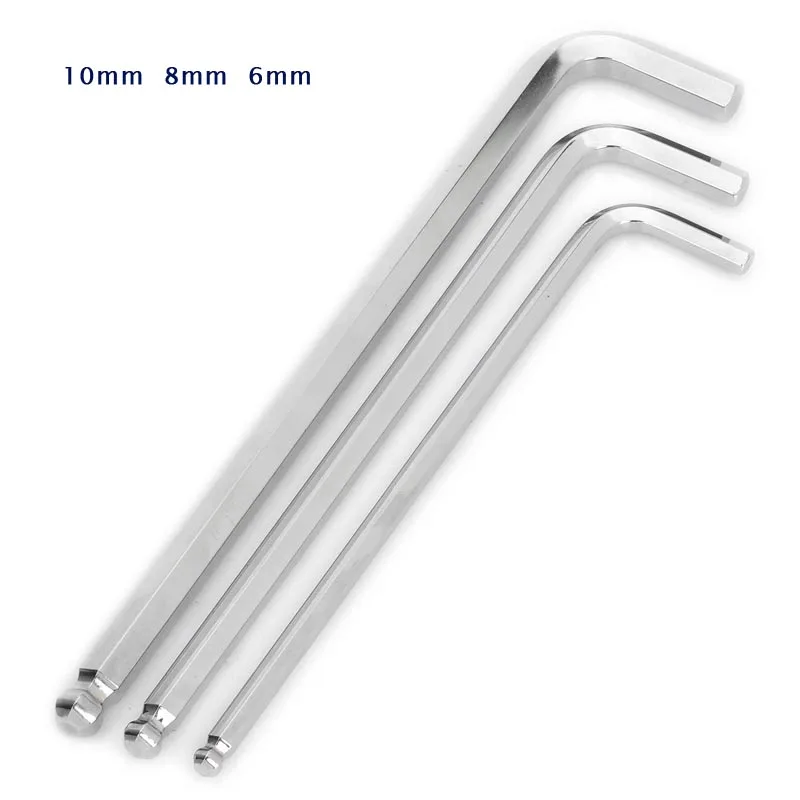 (1 PCS) 6 8 10mm Steel Ball Point Hex Wrench Bicycle Repair Tool