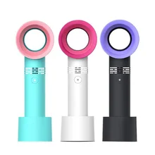 Mini Fan USB Rechargeable Portable Bladeless Fan Handheld No Leaf Cooling Fan Summer Air Cooler 3 Speeds Agjustable fashion smile rechargeable no leaf usb mini fan silence ventilador desktop air conditioner bladeless fan controller ventilador