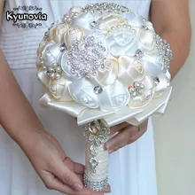 ¡Mejor precio! broche de marfil blanco de Kyunovia, ramo de novia, ramos de boda, flores de perla, ramo de novia FE29