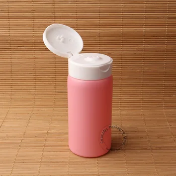 

50pcs/Lot Wholesale Plastic Pink 80g Clamshell Powder Bottle Cosmetic Makeup Tools 80ml Mask Powder Container Refillable Jar