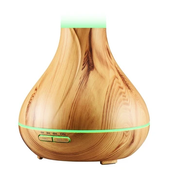 

300Ml Aroma Essential Oil Diffuser Ultrasonic Air Humidifier Remote Control With Wood Grain Aromatherapy Diffuser Led Lamp For