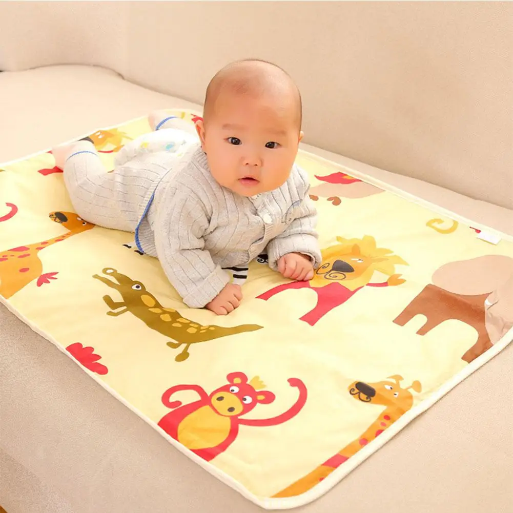 60 90cm Baby Diapers Changing Mat Cartoon Pattern Cotton