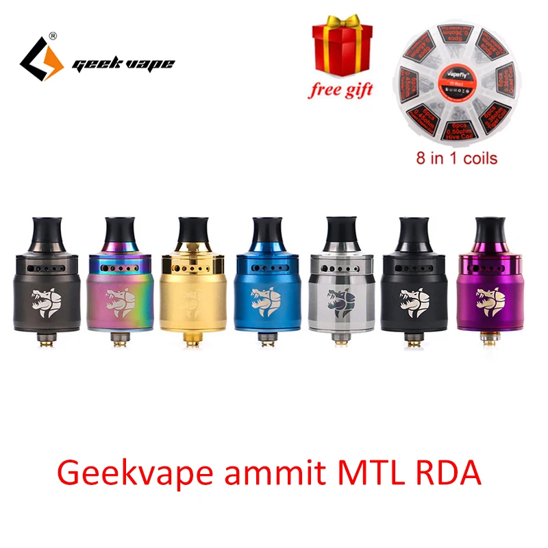 

Original Geekvape Ammit MTL RDA Atomizer for aegis legend 200w mod 12 airflow adjustment Leak-proof design vs drop rda