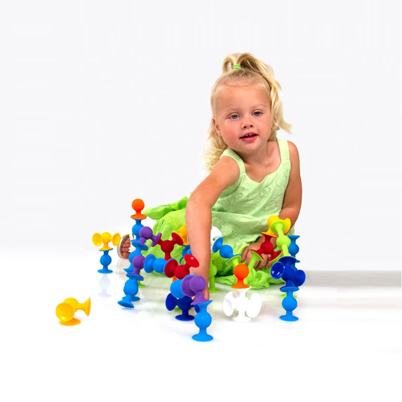 DIY Soft Silicone Building Blocks Sucker Educational Construction Toys For Boys Girls Gift Idea Assembled Sucker Toys 2