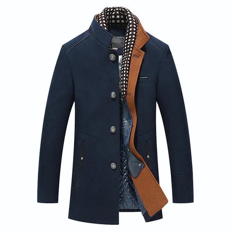 Top Sale men jacket 2018 Coats Autumn Winter Casual Stand Collar Scarf ...