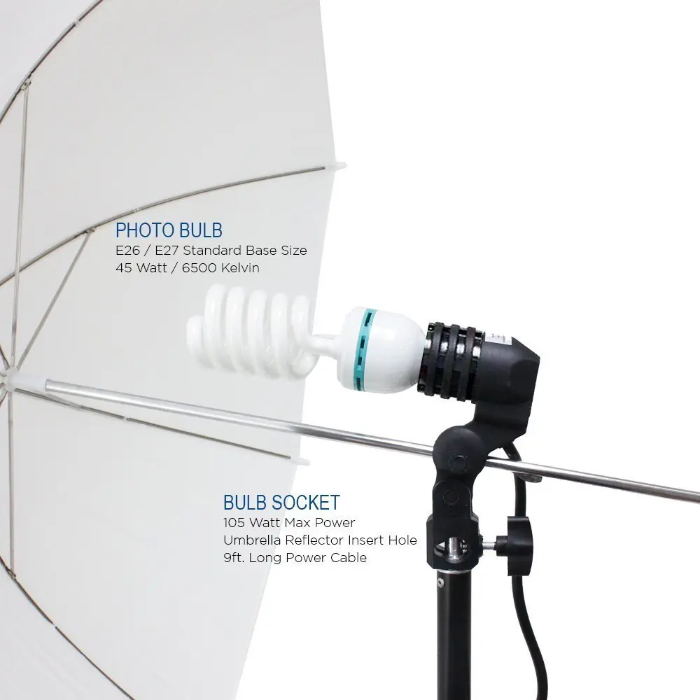 525 Вт студийный светильник для портретной фотосъемки зонтик непрерывный светильник ing комплект прозрачный белый и черный/серебристый