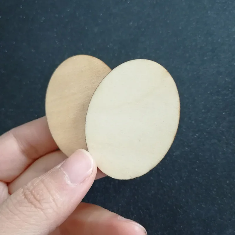 

50pcs 34*44mm Unfinished Wood Oval Natural Rustic Wooden Brooch Cutout Crafts Gift