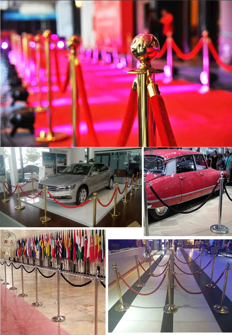 1.5M flannelette sling rope for greeting queue column, hotel welcome concierge column, rod fence, round head