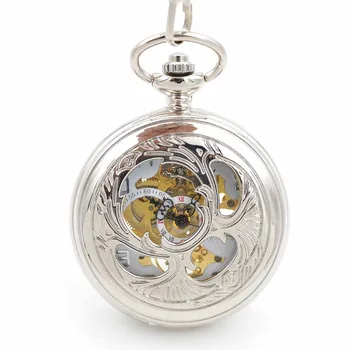 

Antique Style Hollow Case White Dial Hand Wind Mechanical Mens Pocket Watch Skeleton Steampunk Watch