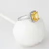 CC Rings For Women Bridal Wedding Cubic Zirconia Rectangle Pink/Yellow Stone Engagement Ring Bijoux Femme CC596 5