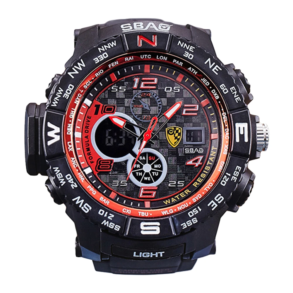 

New Men's Watch Sport LED Backlight 30m Waterproof Digital Wristwatch Alarm