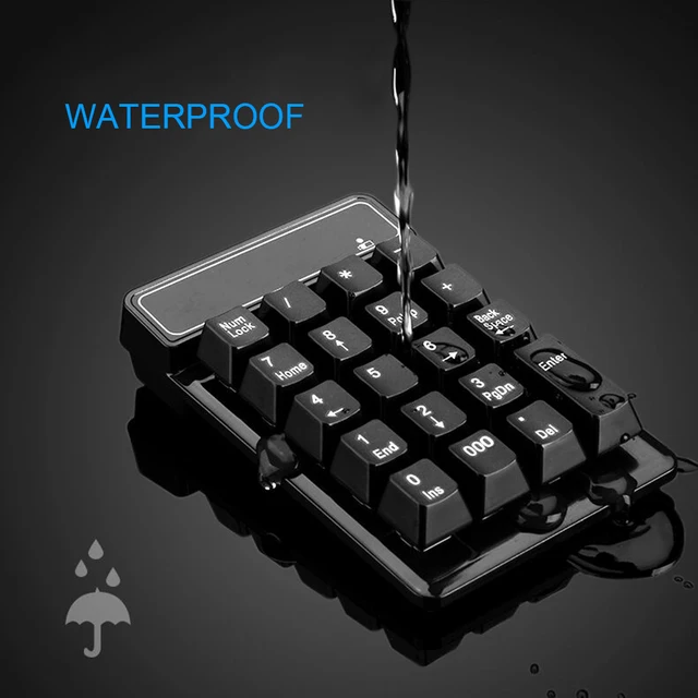 Numeric Keyboard Wireless 2.4GHz Waterproof Work Efficience 19 Keys Number Pad Numeric Keypad Keyboard For Compute PC Laptop