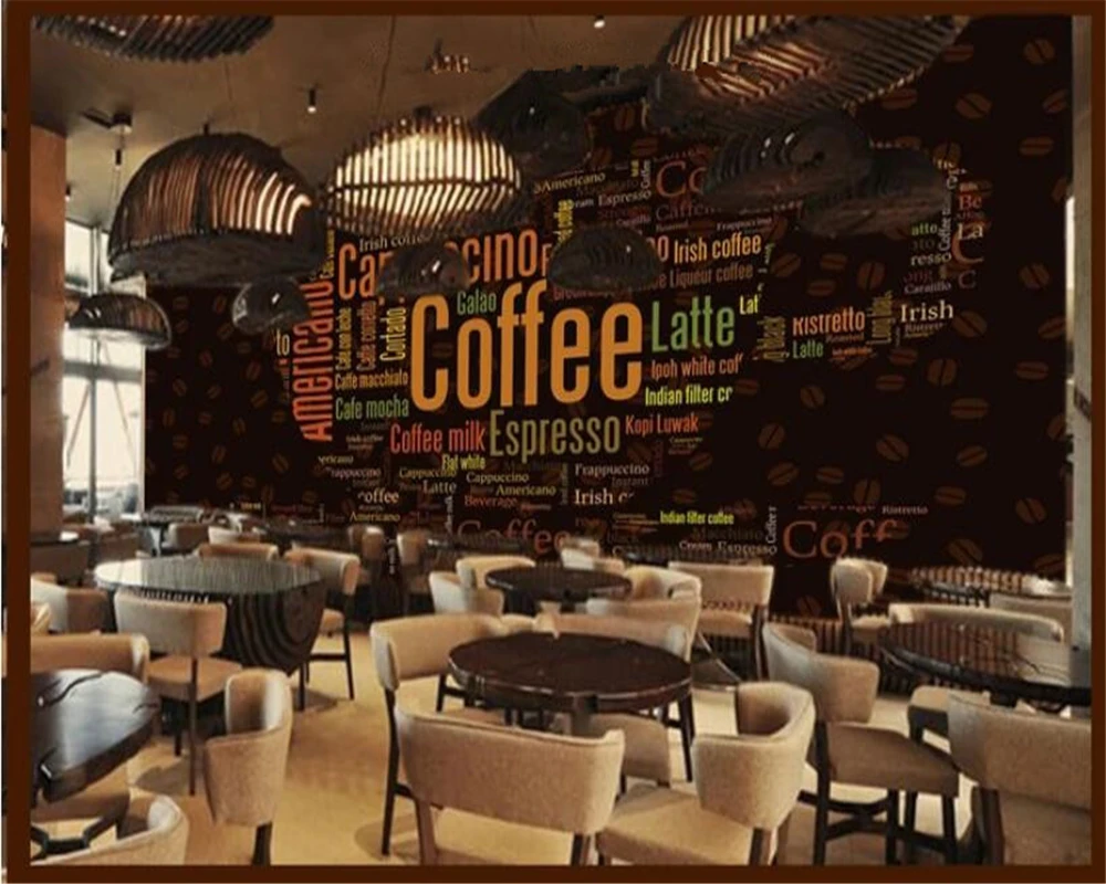 Beibehang Papel De Parede Hd Alfabeto Cafe Decorazione Della Parete Di Sfondo Carta Da Parati Hudas Bellezza Papier Peint Duvar Kagit Bebang