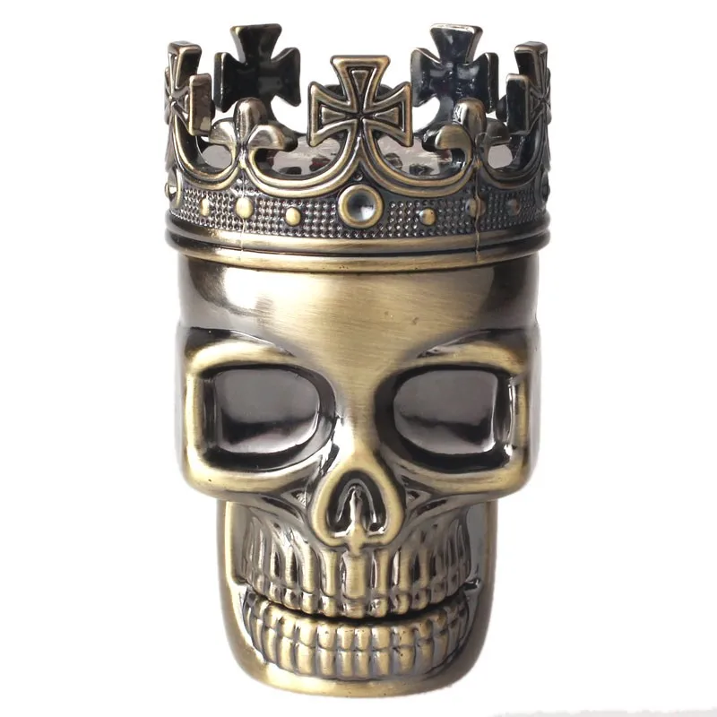 New Arrival Classic Hot King Skull Metal Tobacco Herb Spice Grinder 3 Layers 
