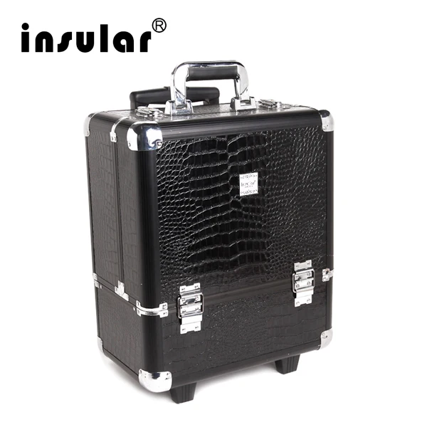 2016 New Arrival Shipping Free Professional Aluminum Makeup Trolley Case With Padlock Aluminum Cosmetic Case