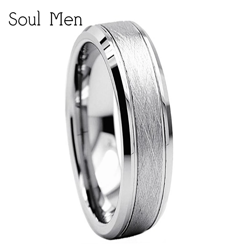 6mm Tungsten Carbide Rings Men Women Wedding Band Matte Finished