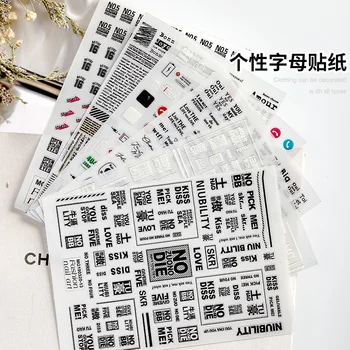 

Newest MGM-2001 letter and lable design 3d nail sticker back glue nail decal Japan type DIY nail decoration tools