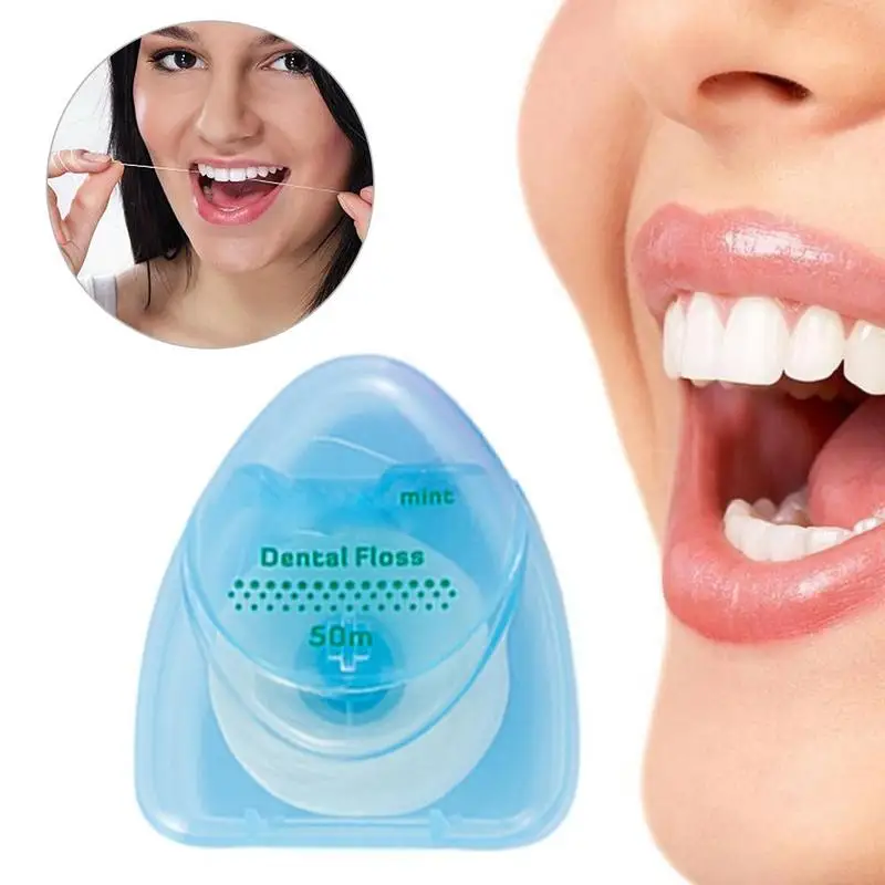 1PCS Dental Floss 50 meter 54 Yard Wire Floss Dental Mint Flavor Floss Pick Dental Flosser Interdental Brush Tooth Pick Stick