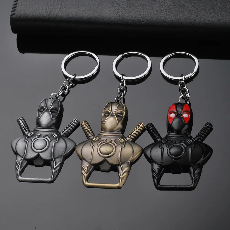 

2019 Super Hero Deadpool Bottle Opener Keychain Vintage Metal Beer Bar Tools Key Chain Men Souvenir Creative Jewelry For Gift
