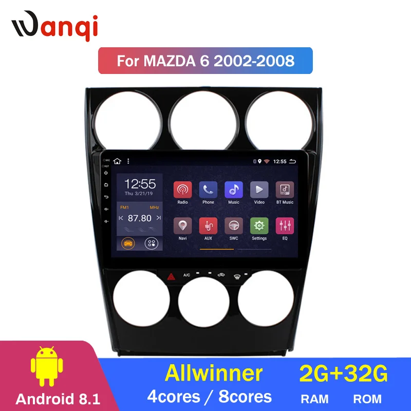 2G RAM 32G ROM 9 بوصة الروبوت 8.1 HD لمس مشغل وسائط متعددة ل 2002-2008 القديم مازدا 6 GPS والملاحة