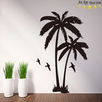 

Art design home decoration Coconut tre wall sticker waterproof vinyl house decor plant decals for living room or bedroom