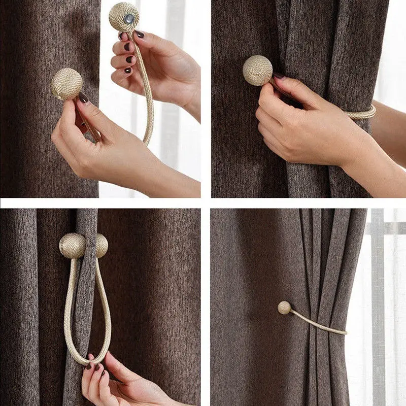 Modern Curtain Tie-Backs Magnetic Curtain Tieback Buckle Holder Window Strap JAP 