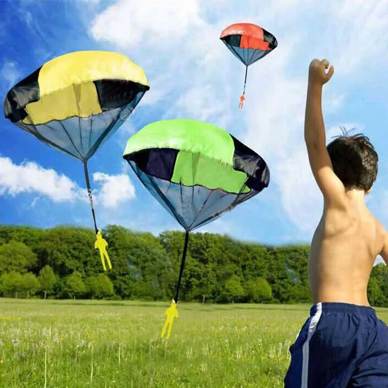 Outdoor Mini kids Educational Funny Toy Playing Hand Throwing Parachute P6K2