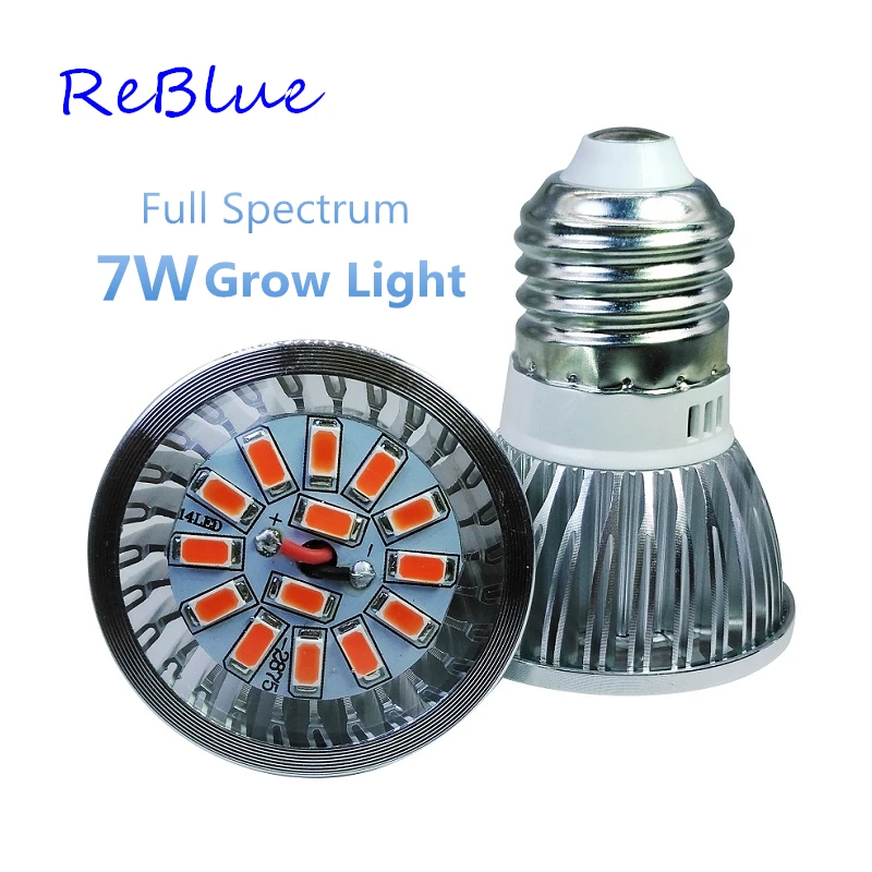 ReBlue Led Grow Light фитолампа лампа для растений 7 Вт 15 Вт 36 Вт растительный свет Светодиодная лампа для выращивания растений led полный спектр для цветения