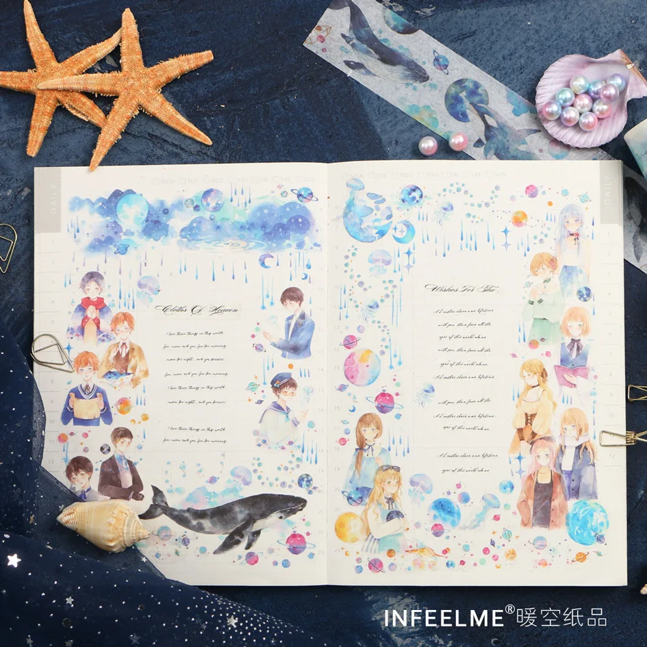 

Kawaii Sea Ocean Paper Washi Tape Masking Decoration Tape Stickers Scrapbooking Cute Stationary