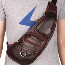 Высокое качество натуральной воловьей кожи мужские сумки на плече на груди ретро бренд известный путешествия слинг Сумка рюкзак из натуральной кожи один рюкзак