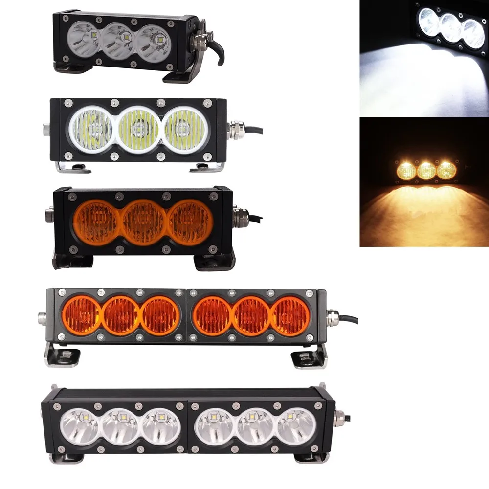 

6 inch 30W 11 inch 60W LED light bar White/Amber Single Row lights Bar 12V 24V Car Truck Pickup 4WD 4X4 Pickup Bar Light