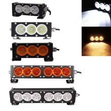 6 cal 30W 11 cal 60W listwa świetlna LED biały/bursztynowy jeden rząd pasek świetlny 12V 24V samochodów Truck Pickup 4WD 4X4 odbioru drążek LED
