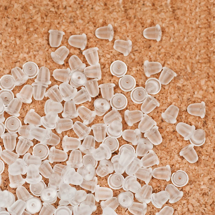 

100pcs/lot Earrings Jewelry Accessories bullet plastic ear plugging/blocked earring plug DIY jewelry accessories