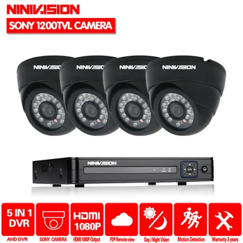 

Black Dome sony 1200TVL 720P HD indoor Home Security Camera System 4CH 1080N HDMI DVR CCTV Video Surveillance Kit AHD Camera Set