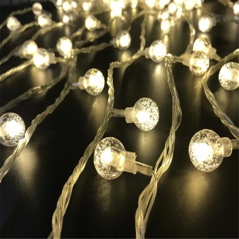 Holiday Lighting 10M 50LEDs 220V Waterproof Light Fairy Crystal Ball LED String Light For Festival Christmas Garland Decoration Holiday Lighting 10M 50LEDs 220V Waterproof Light Fairy Crystal Ball LED String Light For Festival Christmas Garland Decoration