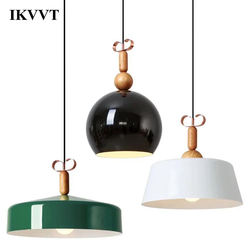 

IKVVT Pendant Lights Modern Minimalist Aluminum Wood E27 Hanging Lamp Living Room Restaurant Bedroom Decoration Light Fixtures