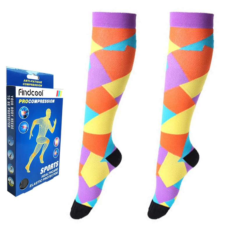 Findcool профессиональные Компрессионные носки для медсестер Shin Splints для полетов, путешествий, дышащие, для путешествий, подходят для мужчин и женщин