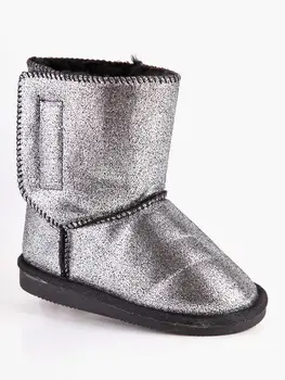 

Ankle Boots with fur inside-Black/Silver