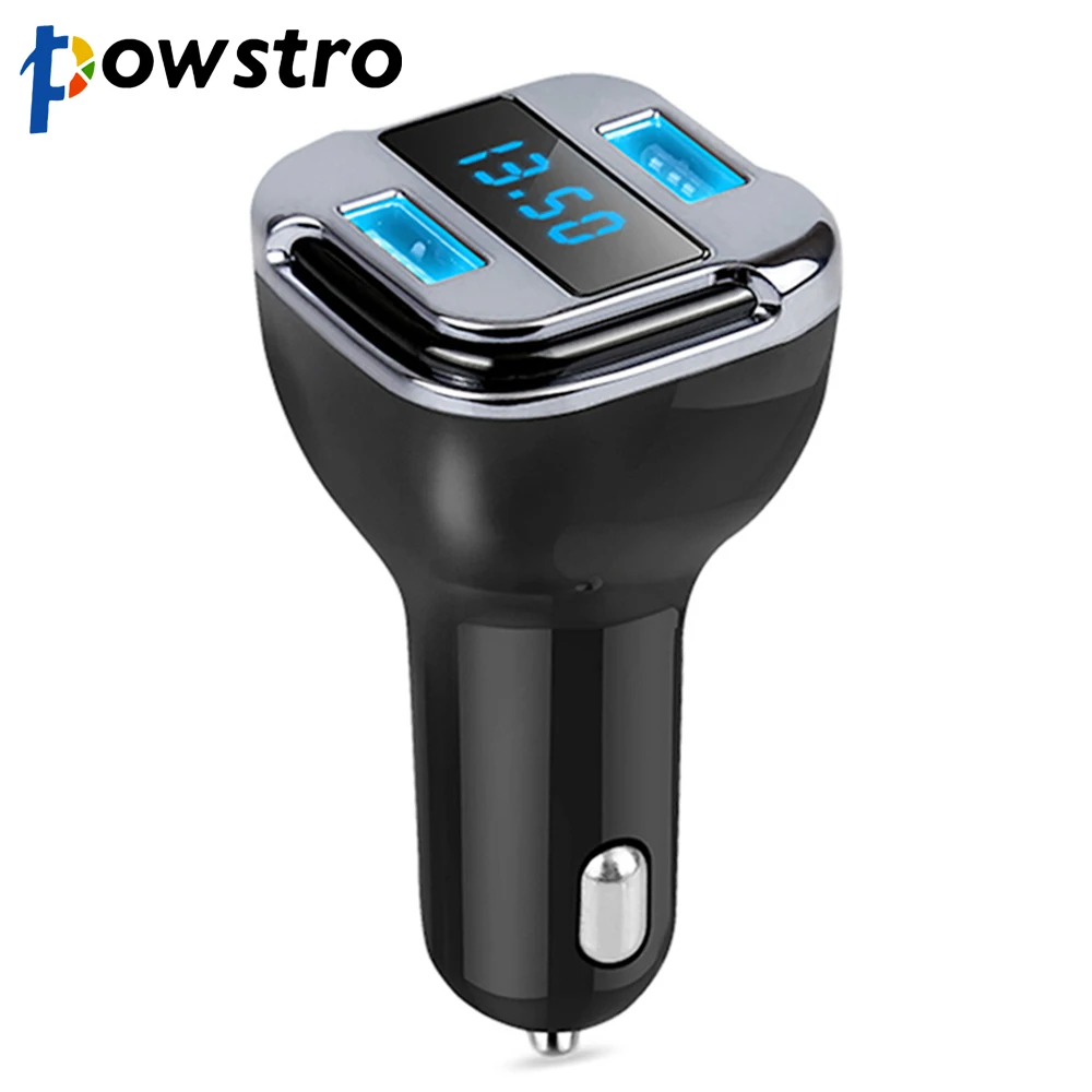 Powstro 4.2A Dual USB Автомобильное зарядное устройство телефон Adpater с приложением gps автомобильный искатель локатор вольтметр ток Обнаружение Смарт Быстрая зарядка