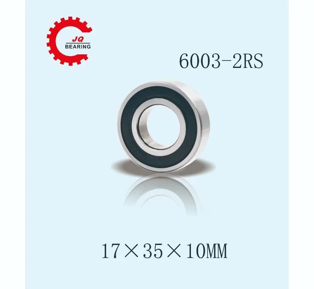 

JQ Bearings High Quality 6003-2RS Two Side Rubber Seals Bearing 6003-rs Ball Bearings 6003 rs 17*35*10mm