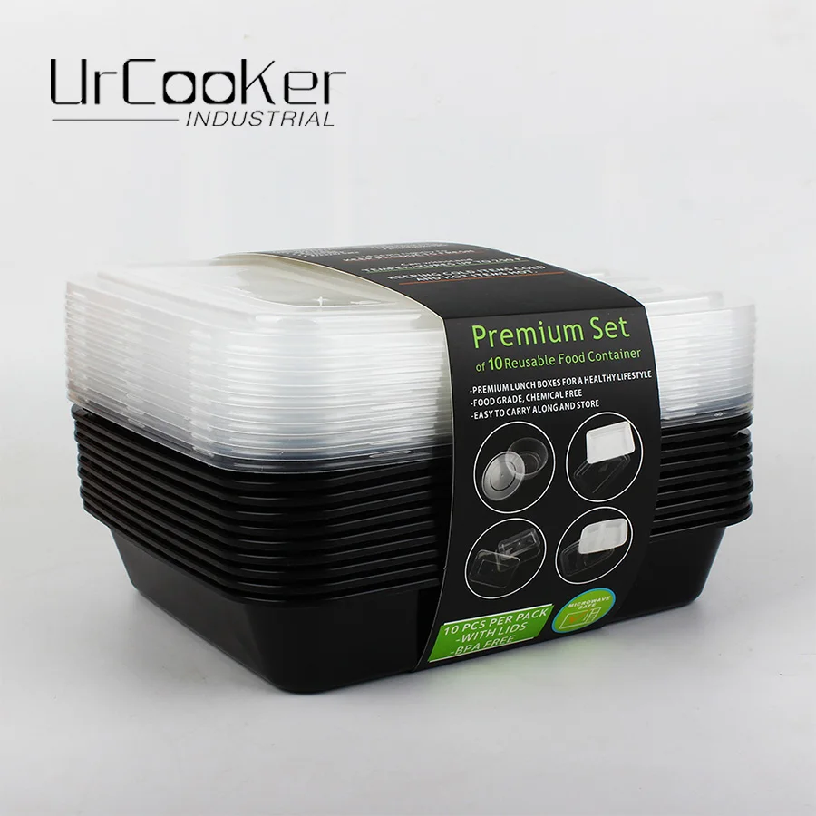 Compare Prices On Black Disposable Plates Online Ping Low 10 Pcs Disposable Plastic Plates 3 Compartment Microwave Safe Black Container With Lid Divider