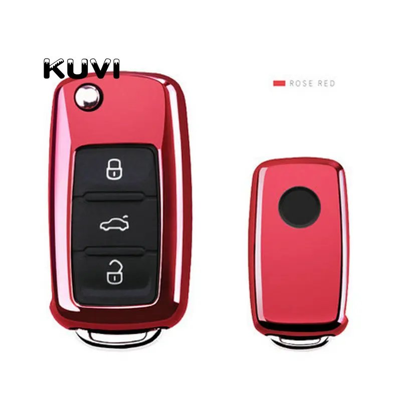 

TPU car key cover case shell fob for VW Golf Bora Jetta POLO GOLF Passat For Skoda Octavia A5 Fabia For SEAT Ibiza Leon