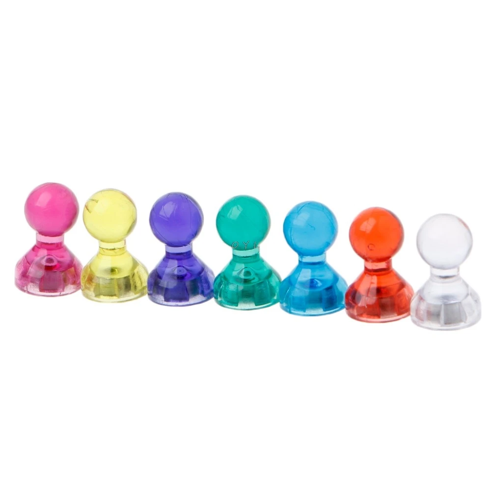 

6pcs Transparent Colored Magnetic Plastic Thumbtack Whiteboard Message sticker