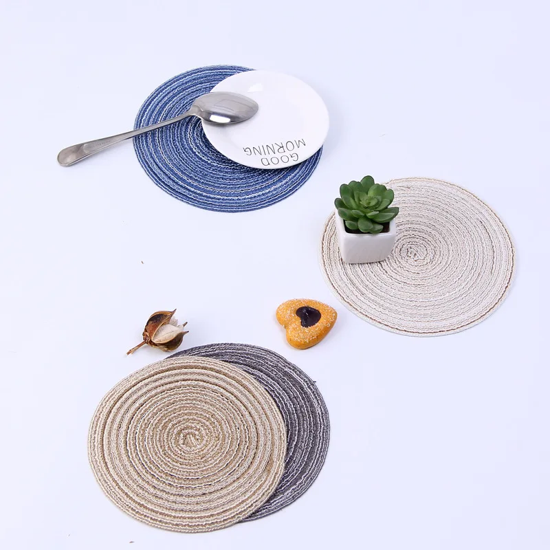 Fanying Europe 18/36 Cm Round Table Placemat Handmade Insulation Non-slip Coffee Cup Mats Kitchen Plate Bowl Spoon Pads