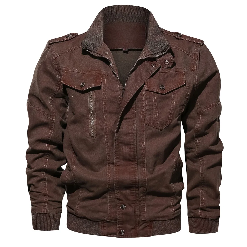 Mens Denim Jacket Big Size 6XL Military Tactical Jeans jacket Solid Casual Air Force Pilot Coat Cas
