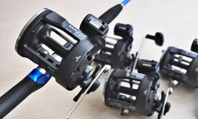 Equipamento de Pesca do Mar Okuma Magda Tambor Carretel Cabo Dobadoura Pesca Redonda Contagem Mão Direita Ma-45dx 9 Cheap Carretilhas de pesca
